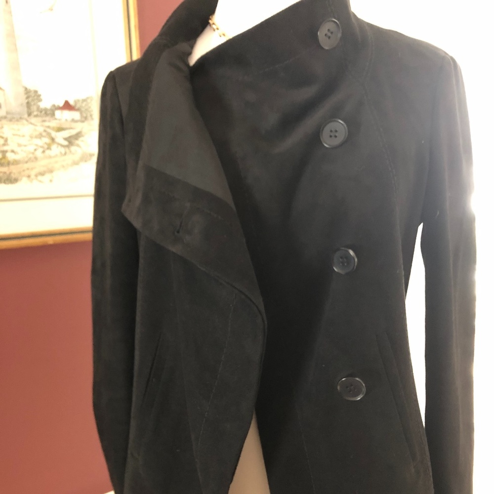 BCBG MaxAzria Suede-Like Jacket Black Sz XS